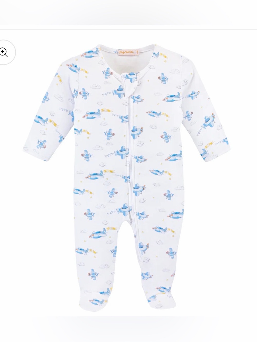 BABY CLUB CHIC Pima Zippered Sky Adventure Footie - 0-3M